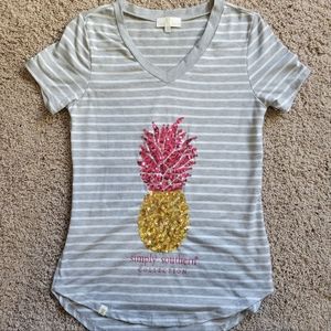 Simply Southern short sleeved bling v-neck shirt